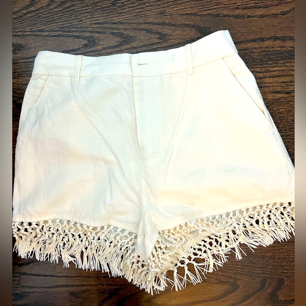Cami NY white fringe shorts